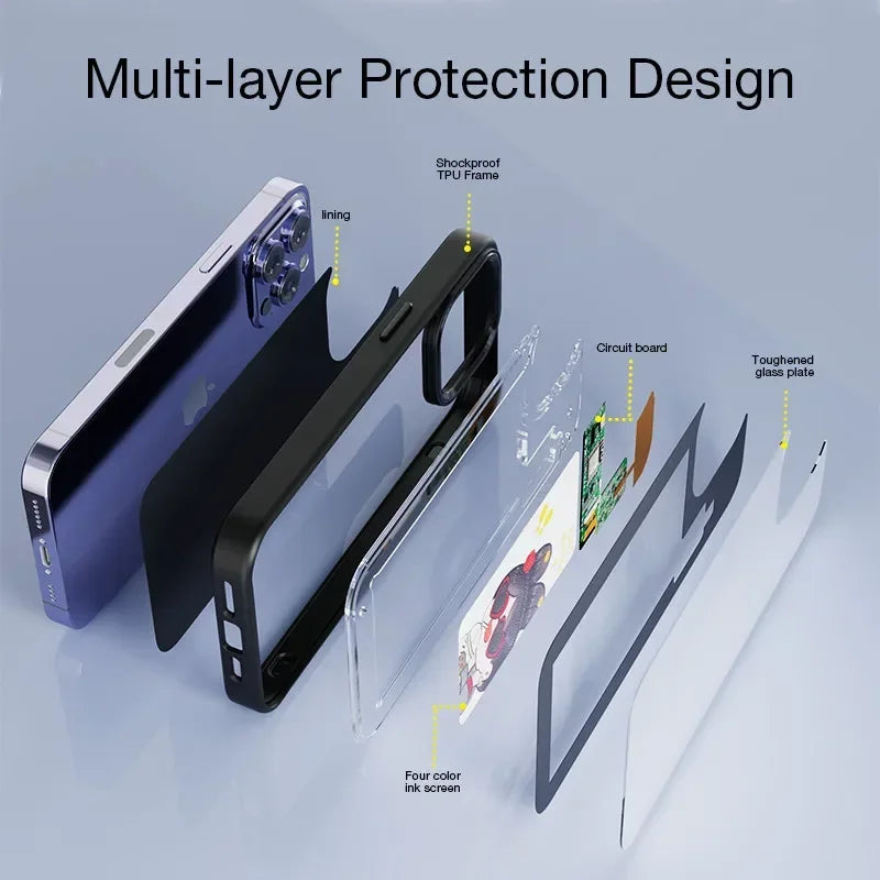 NFC Smart E-ink Screen Phone Case For IPhone 16 15 14 13 12 11 Pro Max DIY Photo Anime Characters Boy Girl Silicone Phone Cover